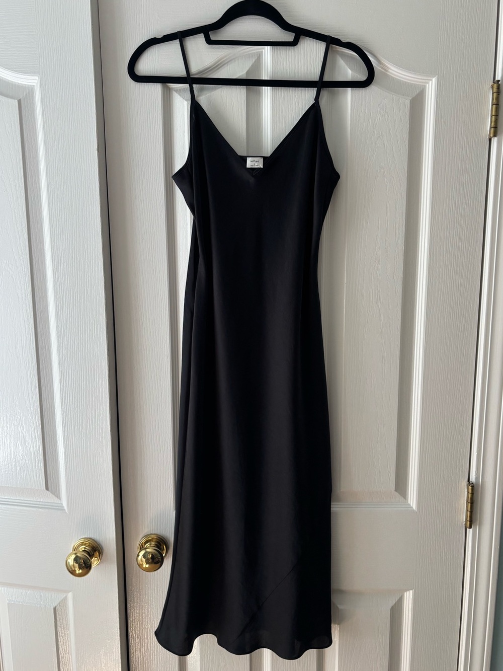 Aritzia Babaton Black Slip Dress with Adjustable Spaghetti Straps